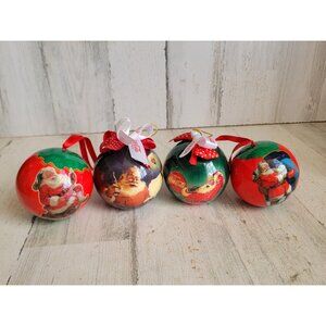 Vintage Coca-Cola ball Santa Claus bottle ornament Xmas set